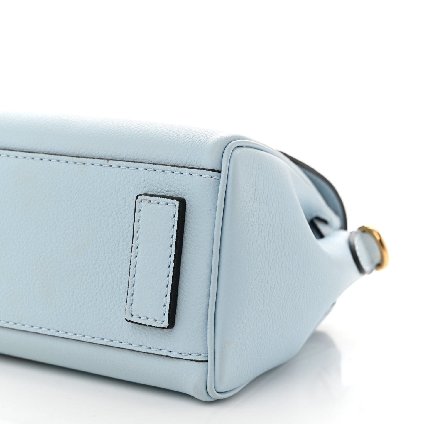 Grained Calfskin Small La Medusa Top Handle Bag Light Blue