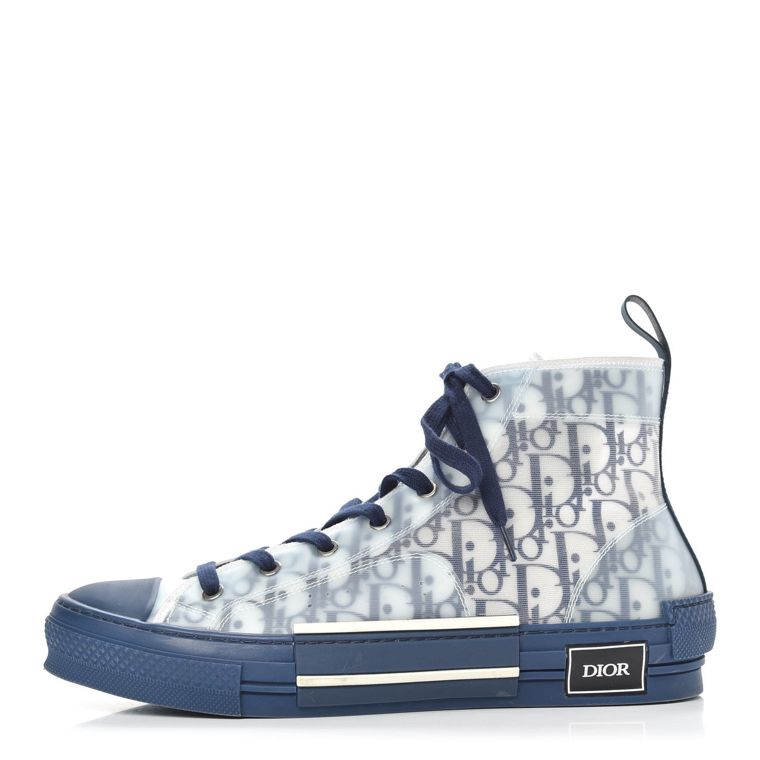 Christian Dior Technical Canvas Oblique Mens B23 High Top Sneakers 43 White Blue 1 of 7