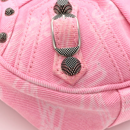 Balenciaga Denim BB Monogram Le Cagole Shoulder Bag XS Pink 11 of 11