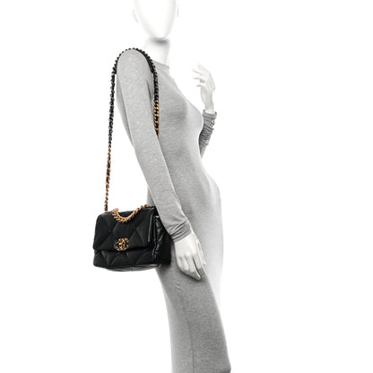 Chanel Goatskin Quilted Medium Chanel 19 Flap Black 3 of 10