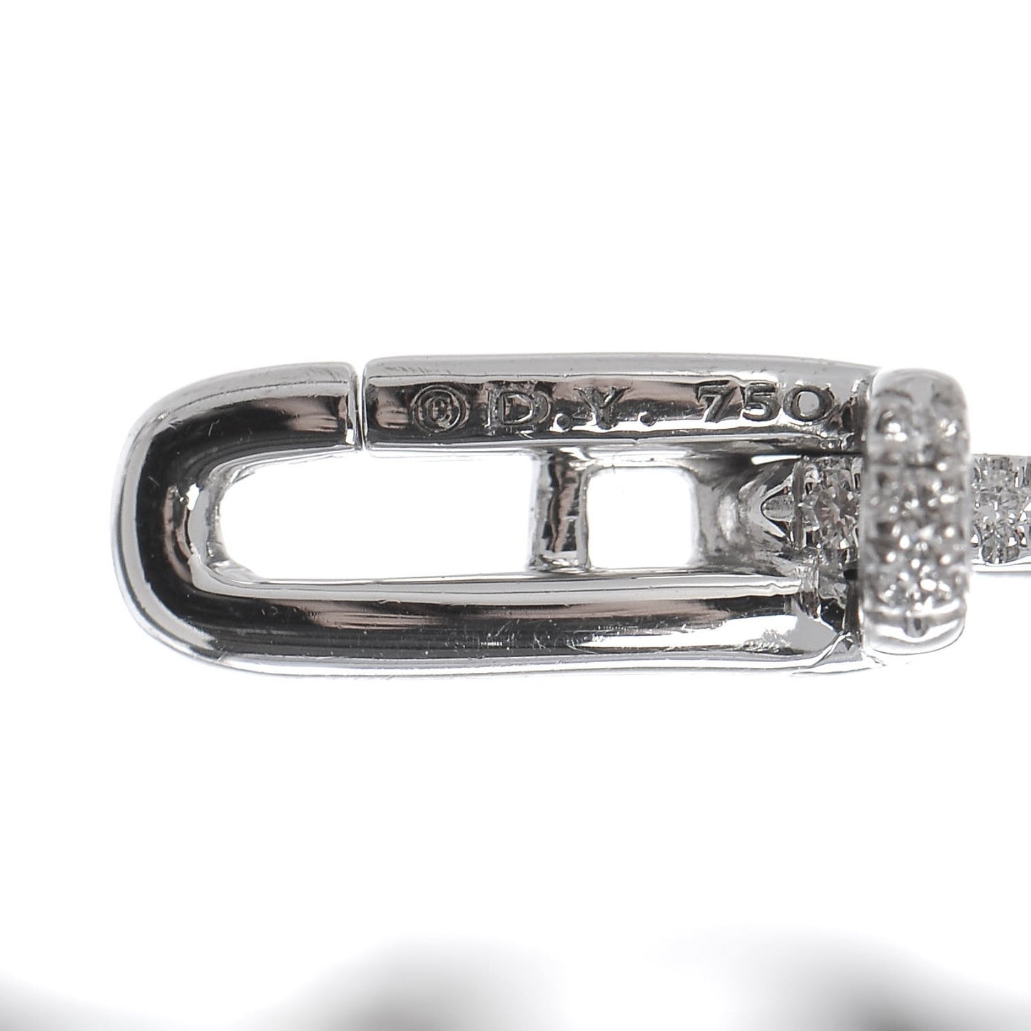 18K White Gold Diamond 4mm Stax Chain Link Bracelet