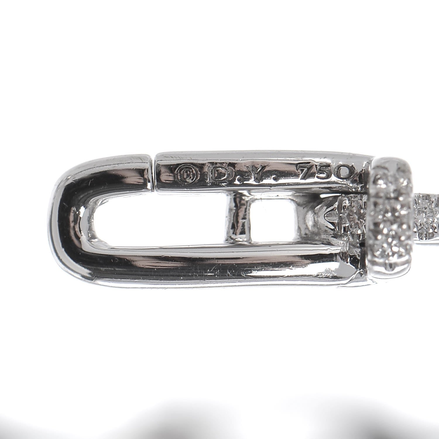 David Yurman 18K White Gold Diamond 4mm Stax Chain Link Bracelet 5 of 5