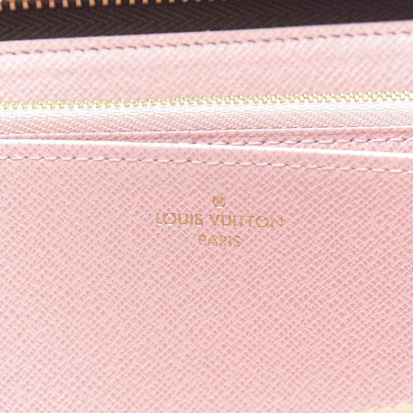Damier Ebene Zippy Wallet Rose Ballerine