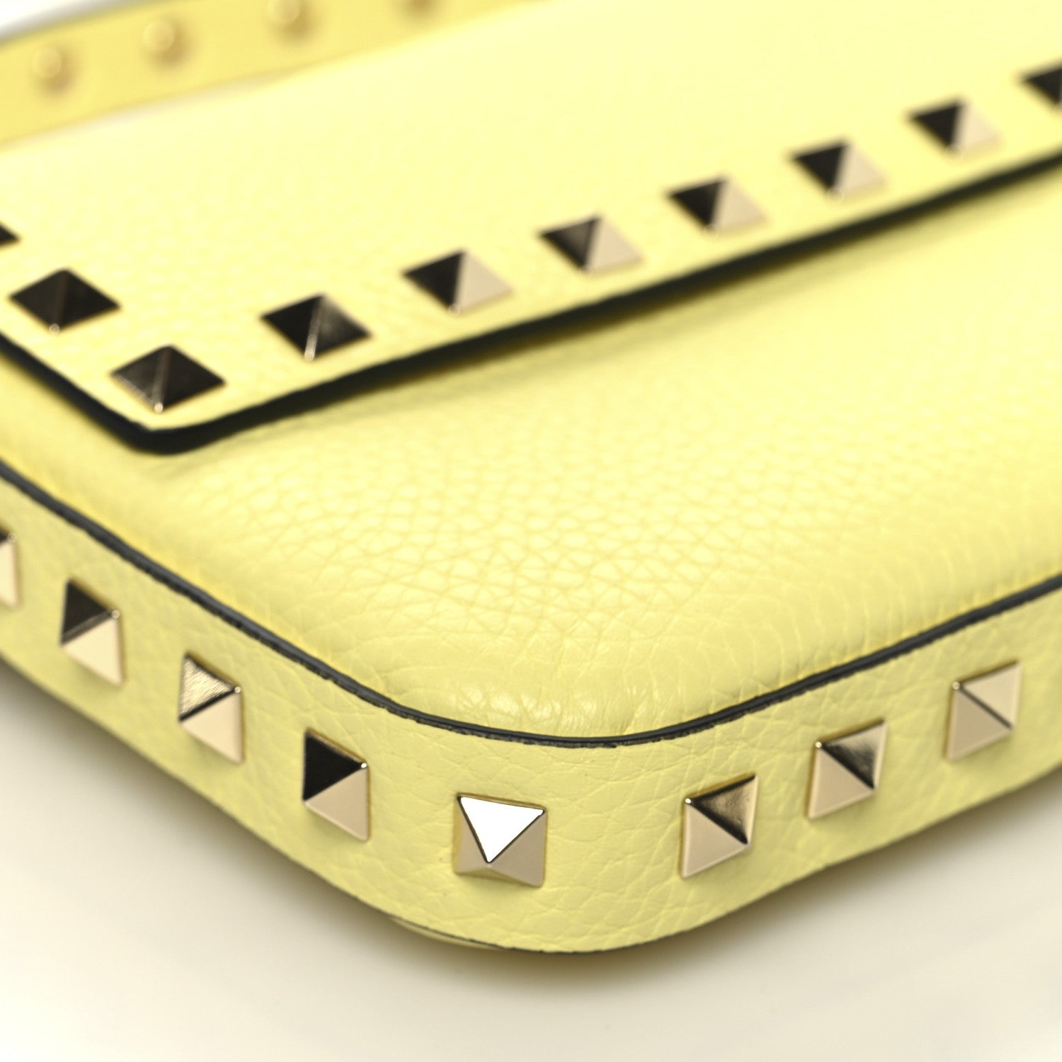 Valentino Garavani Grainy Calfskin Rockstud Crossbody Pouch Lime Sorbet 8 of 10
