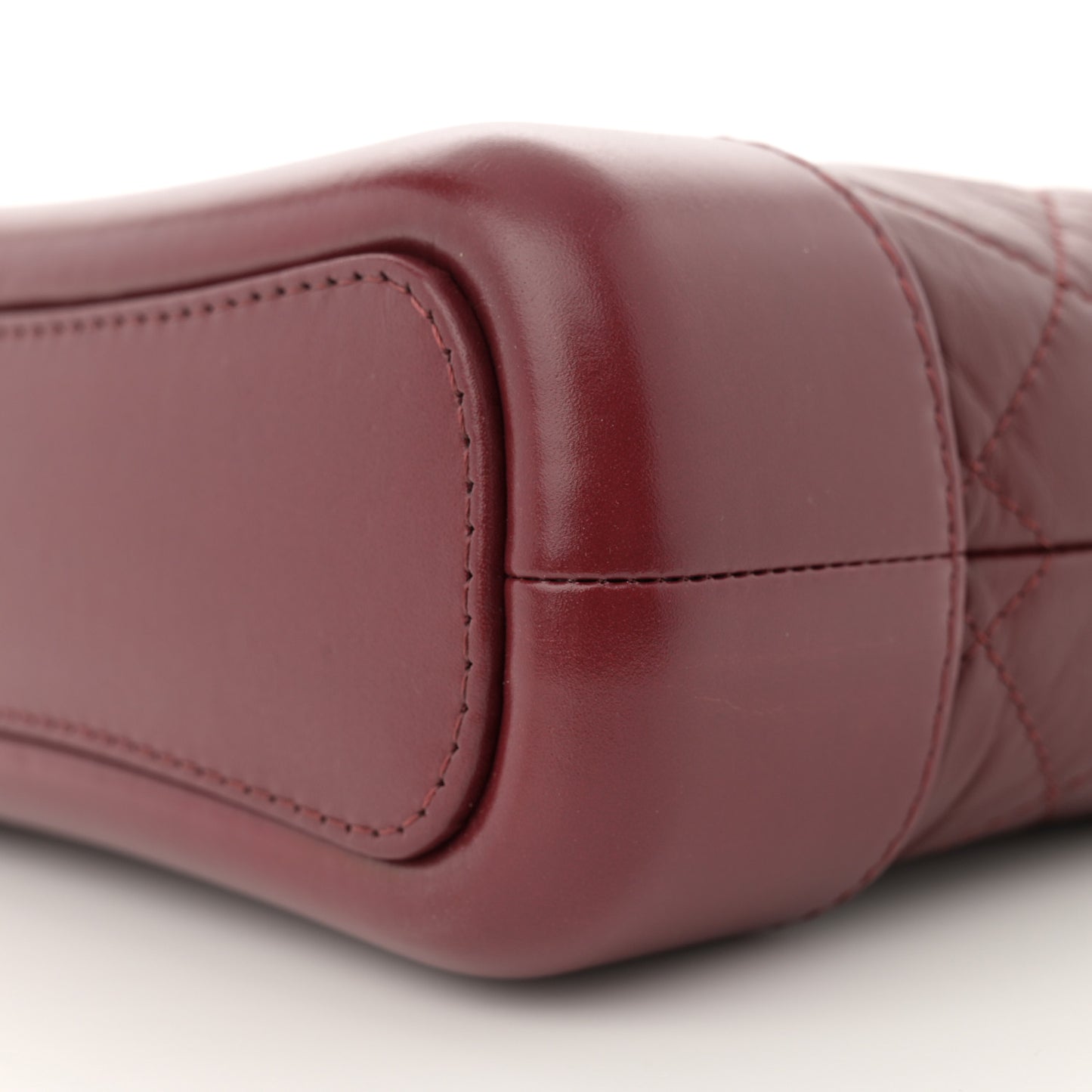 Aged Calfskin Quilted Small Gabrielle Hobo Burgundy