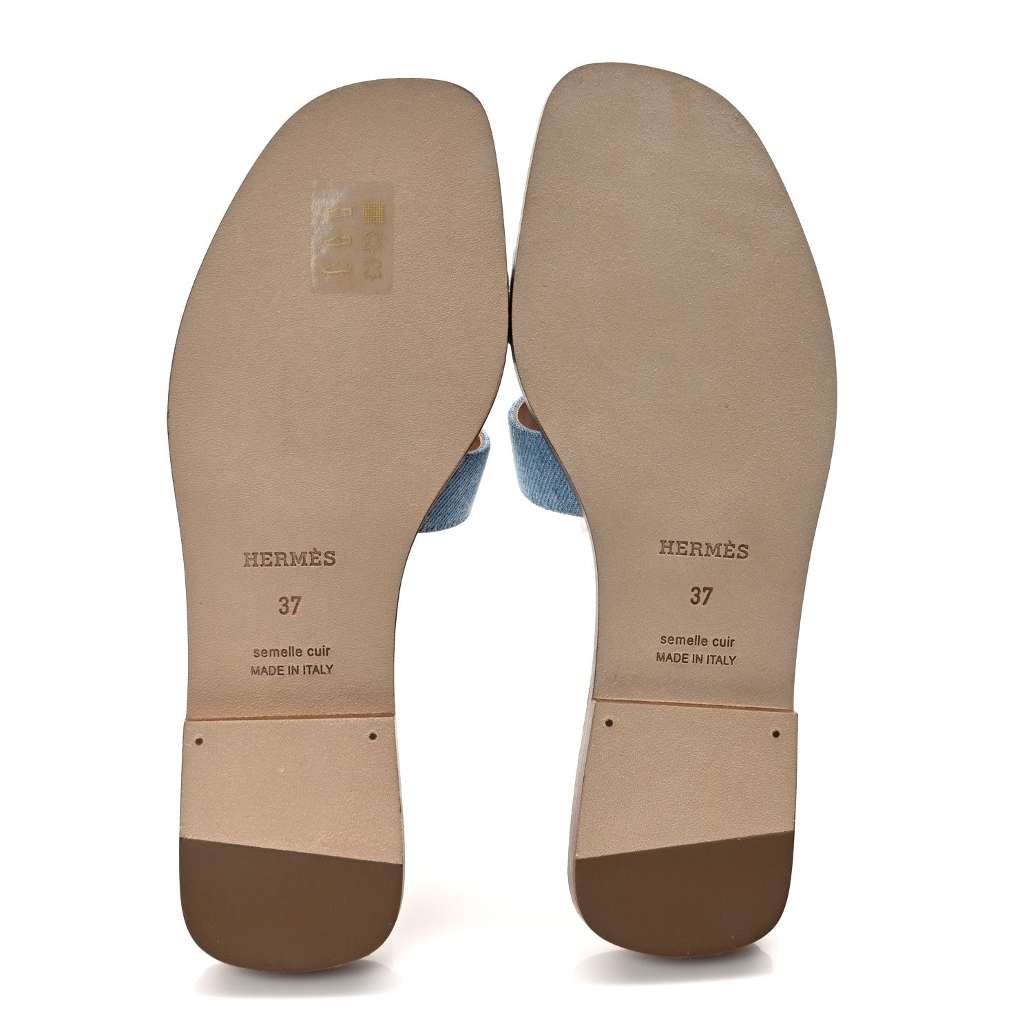 Hermes Denim Canvas Oran Sandals 37 Bleu Clair 5 of 9