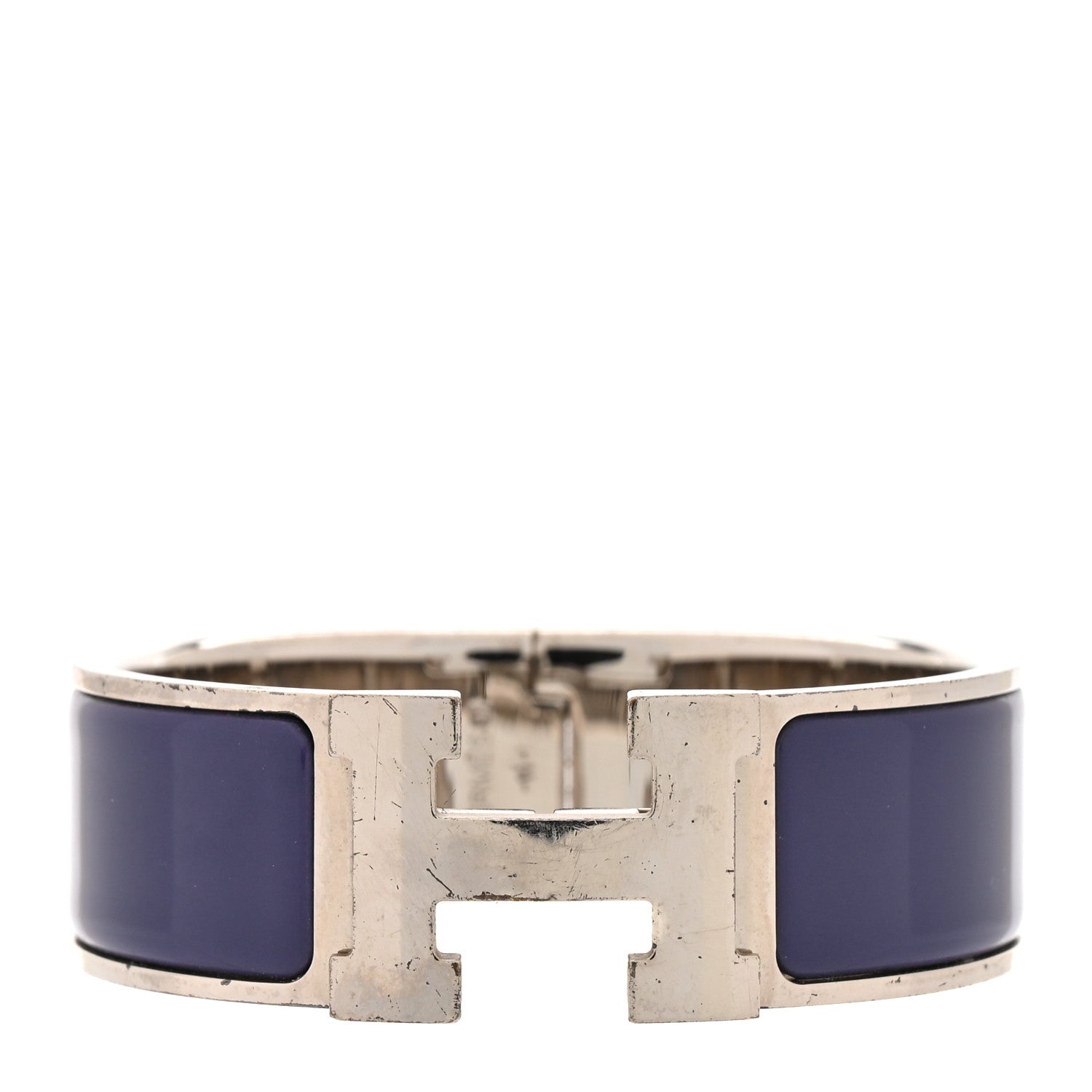 Hermes Enamel Wide Clic Clac H Bracelet PM Iris 1 of 7