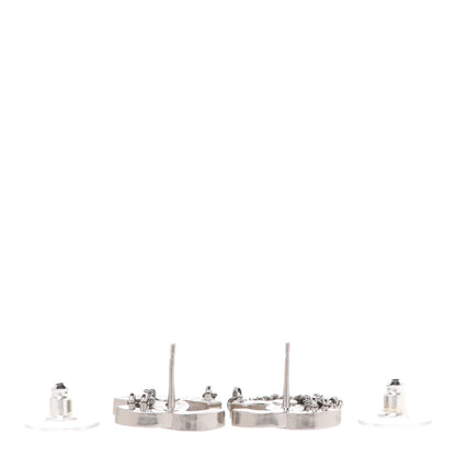 Chanel Crystal Chain CC Earrings Silver 3 of 5