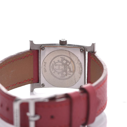 Hermes Stainless Steel Courchevel 21mm Heure H Hour Quartz Watch Rouge 5 of 7