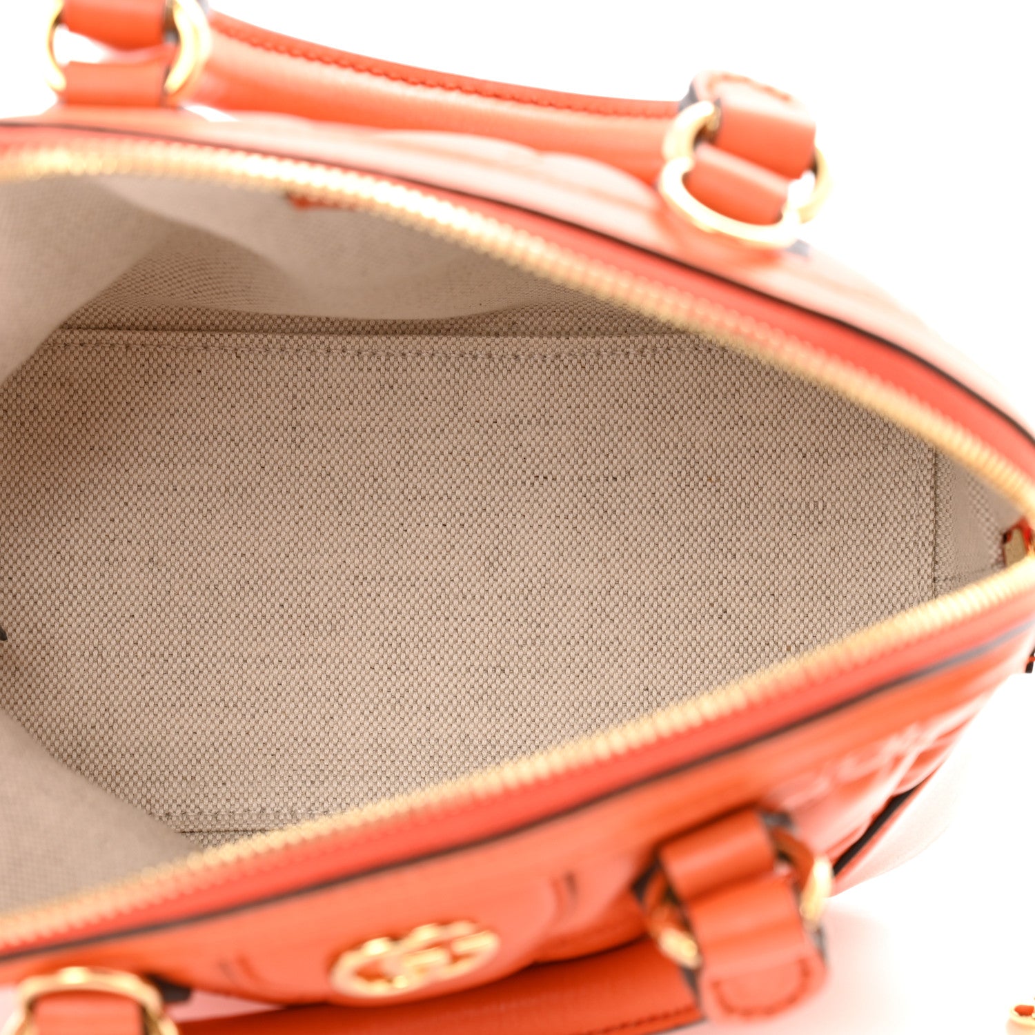Gucci Calfskin GG Matelasse Mini Top Handle Bag Spring Orange Natural 5 of 12