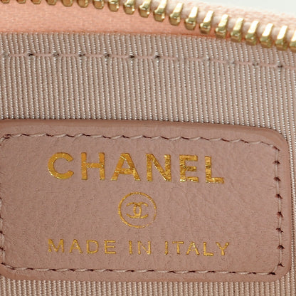 Chanel Calfskin Chevron Quilted Zip Around Coin Purse Light Pink 6 of 7