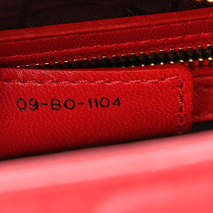 Christian Dior Lambskin Cannage Medium Lady Dior Red 7 of 10