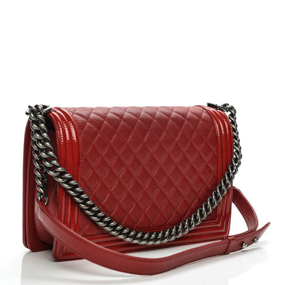 Chanel Patent Goatskin Quilted New Medium Boy Flap Red 3 of 11