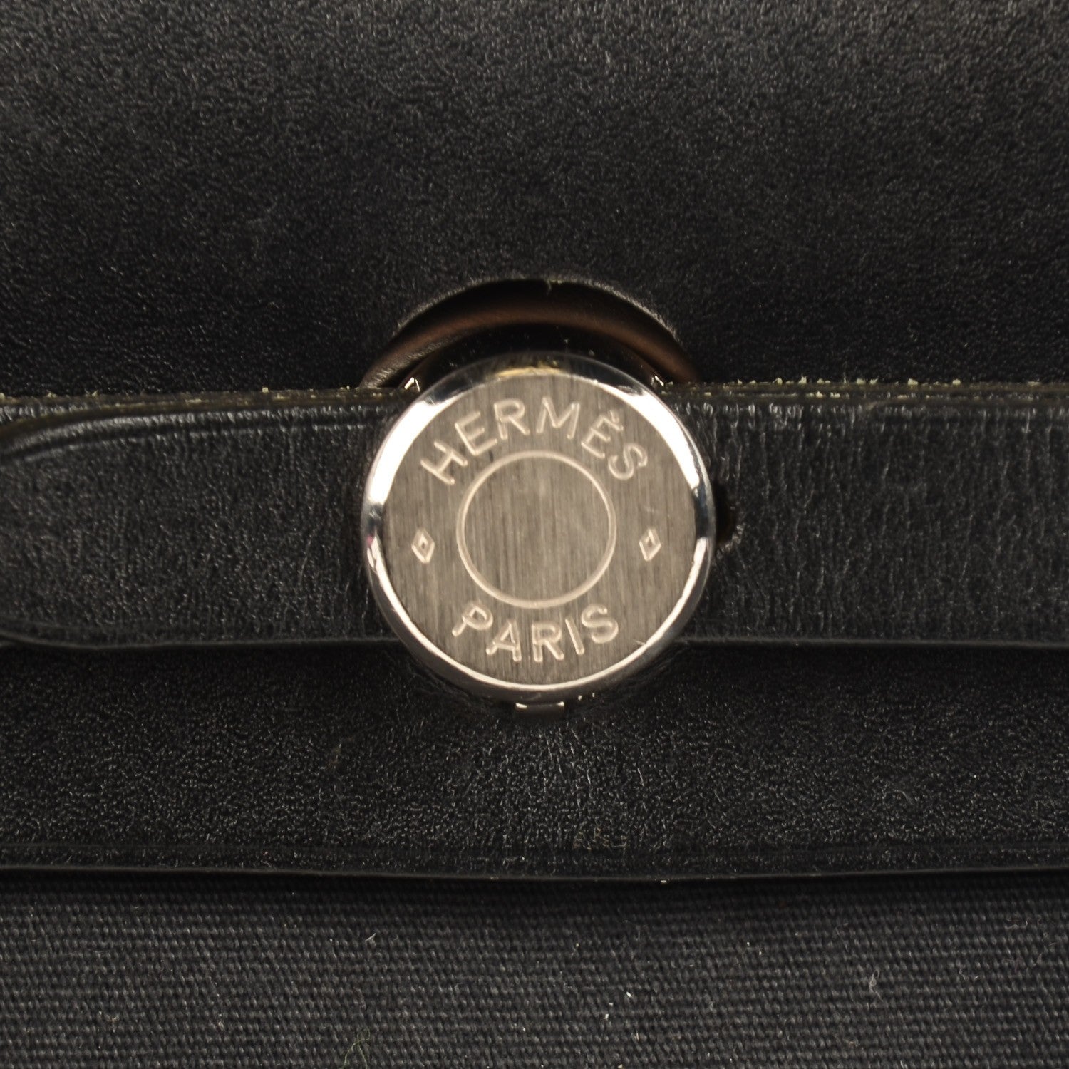 Hermes Vache Calfskin Toile Herbag 30 PM Black 9 of 12
