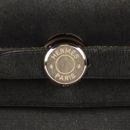 Hermes Vache Calfskin Toile Herbag 30 PM Black 9 of 12