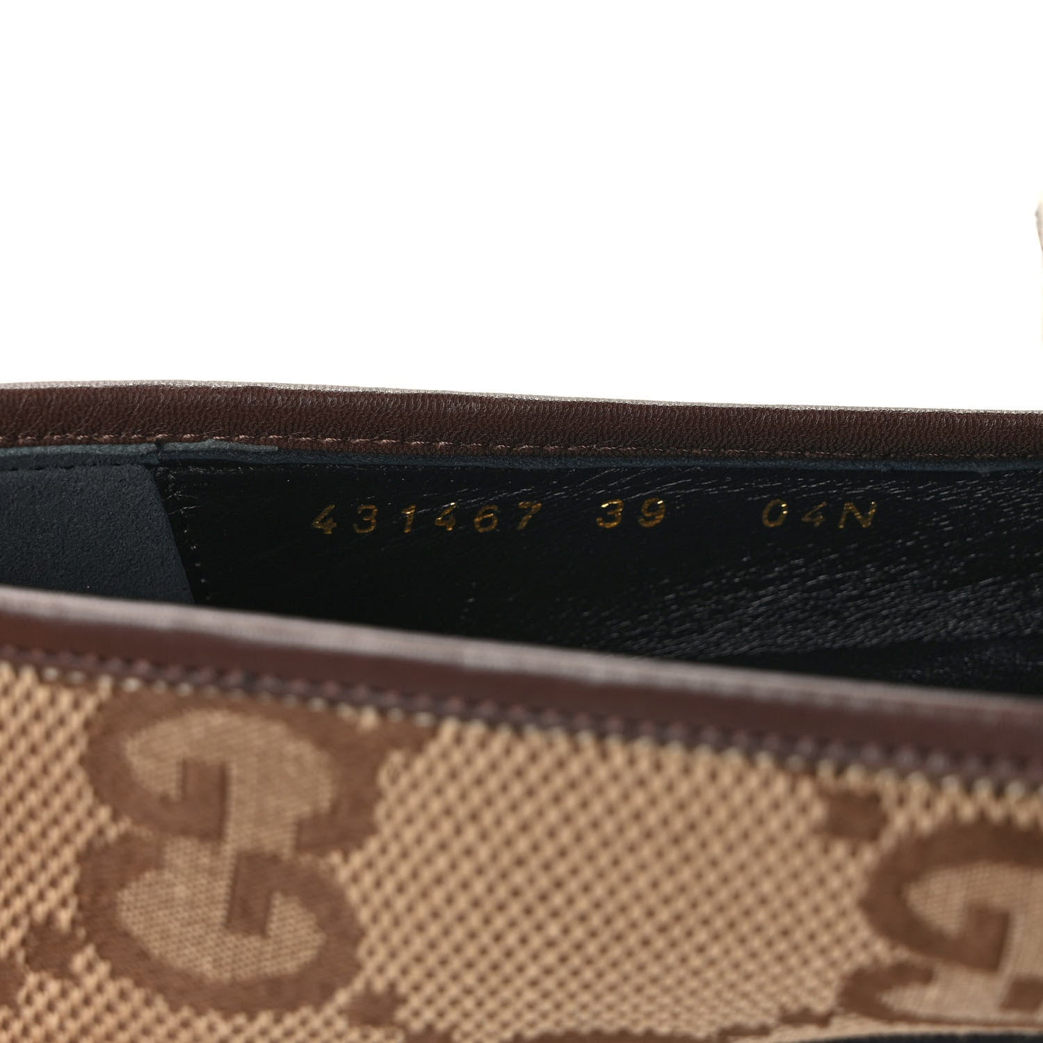 Gucci Monogram Jumbo GG Malaga Kid Horsebit Womens Jordaan Loafers 39 Camel Ebony New Acero Beige 8 of 9