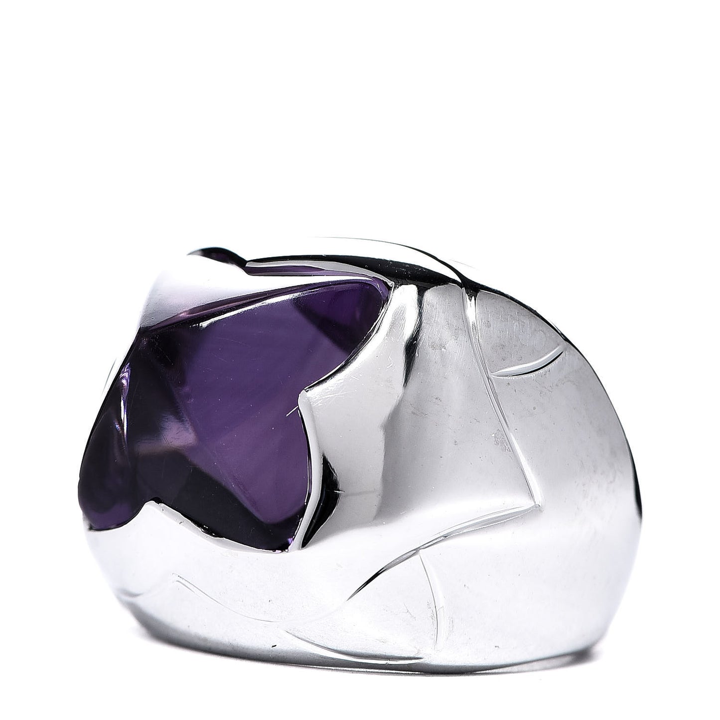 18K White Gold Amethyst Piramide Ring 49 4.75