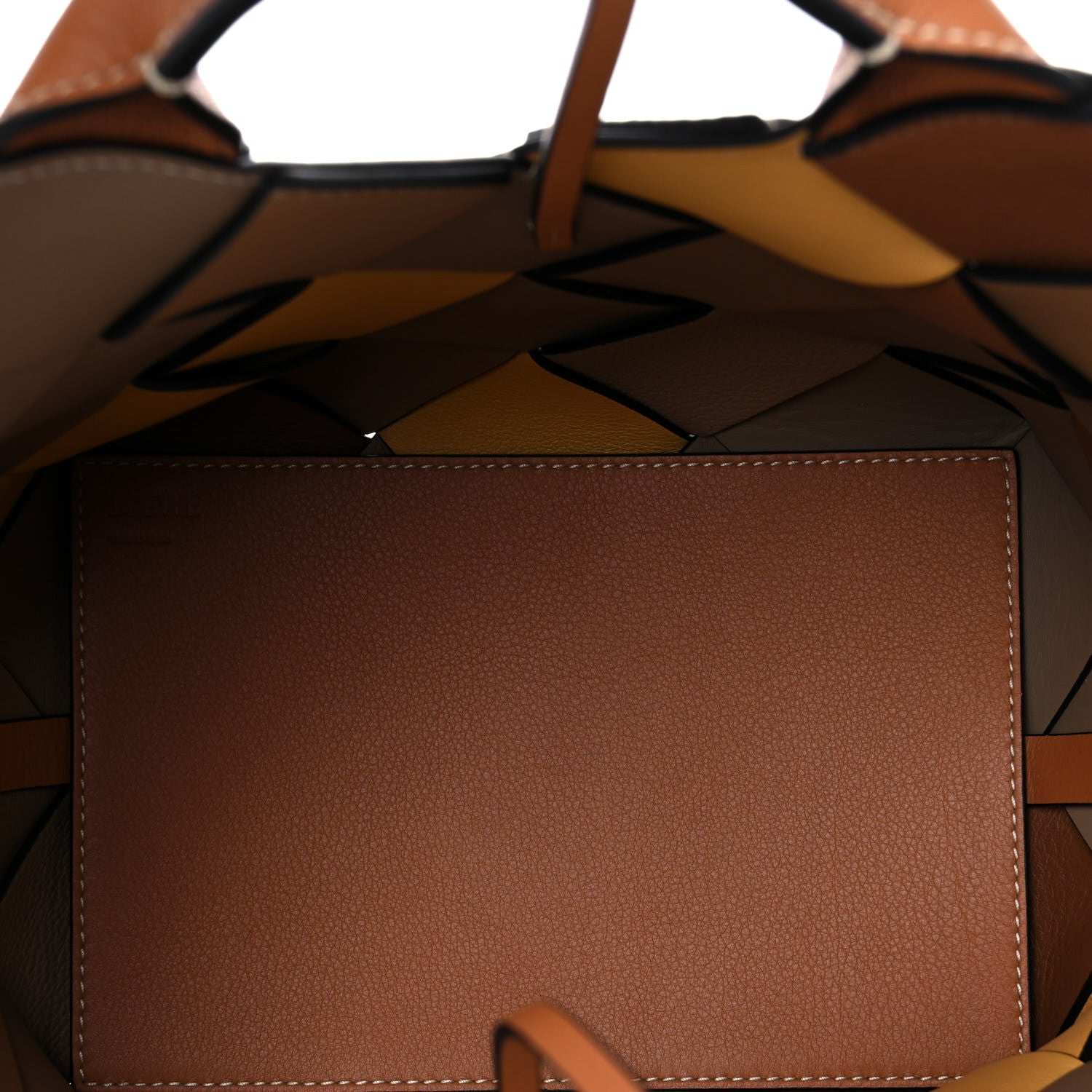 Loewe Calfskin Small Woven Basket Surplus Bag Hazelnut Camel 5 of 8