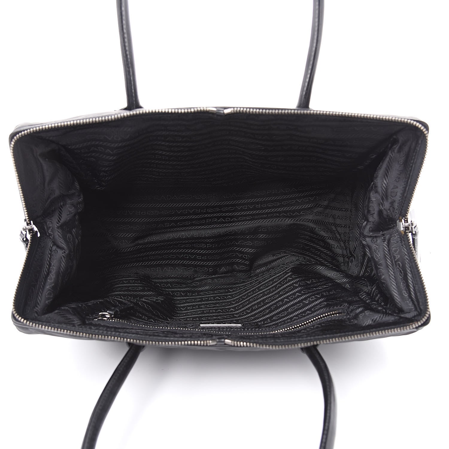 Prada Tessuto Nylon Soft Calf Bowler Black 5 of 13