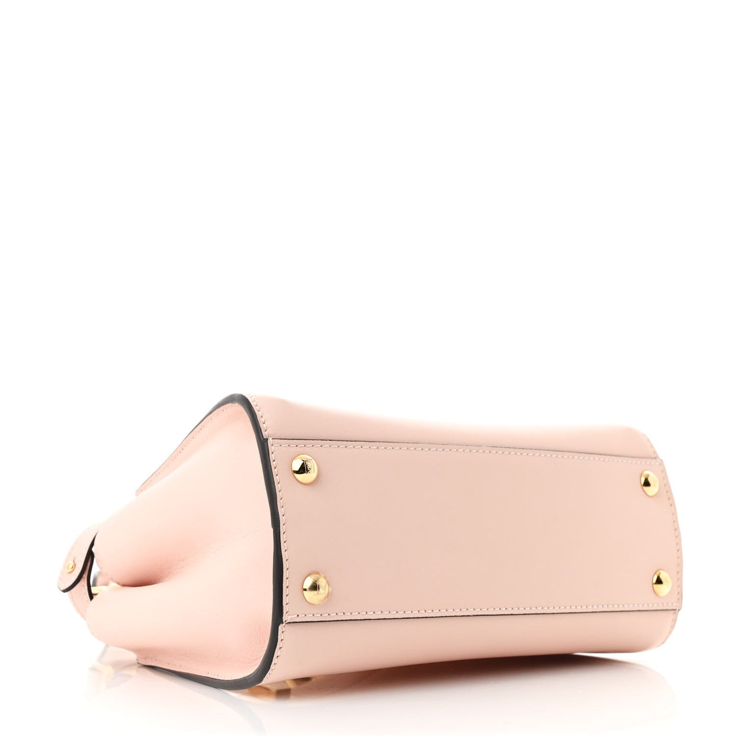Vitello Seta Canvas FF Embroidered Mini Peekaboo Iconic Satchel  Rosa Confetto