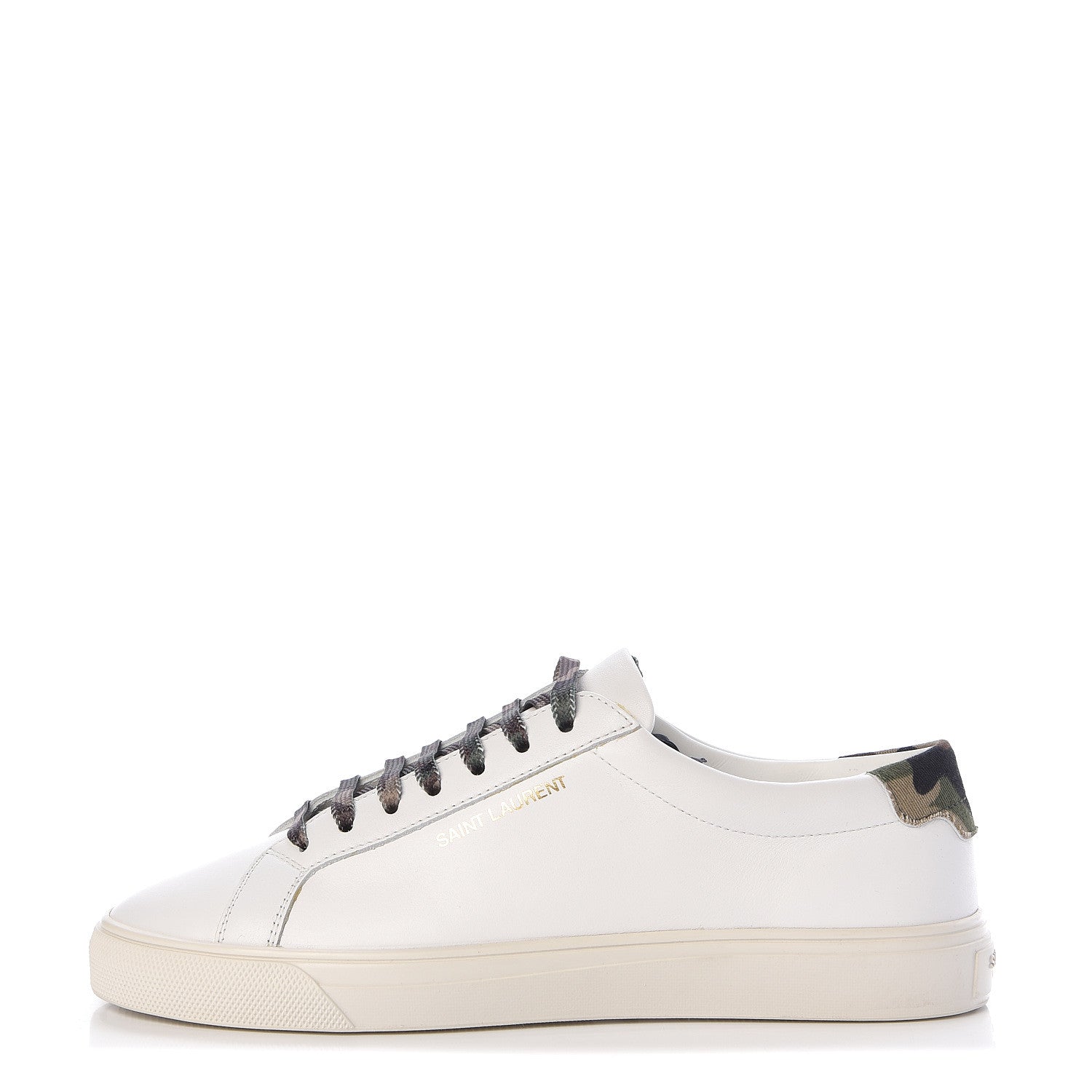 Saint Laurent Calfskin Camouflage Womens Andy Low Top Sneakers 36.5 Optic White 1 of 9