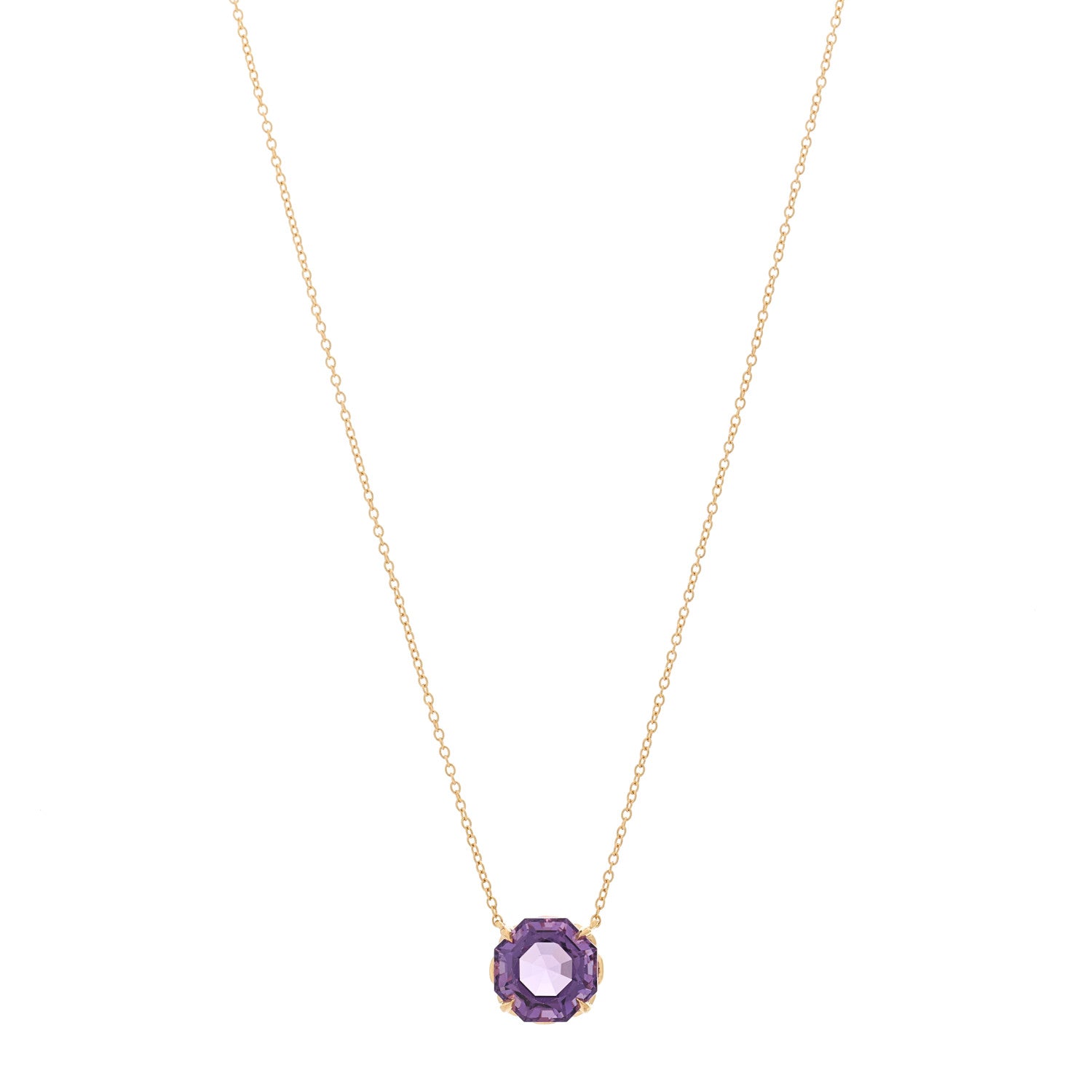 Tiffany 18K Rose Gold Amethyst Sparklers Octagonal Pendant Necklace 1 of 5