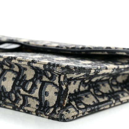 Christian Dior Oblique Saddle Chain Pouch Blue 9 of 13