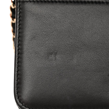 Chanel Velvet Pearl Diamond Embellished Wallet On Chain WOC Black 12 of 13