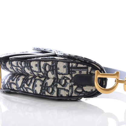 Christian Dior Oblique Mini Saddle Bag Blue 7 of 10