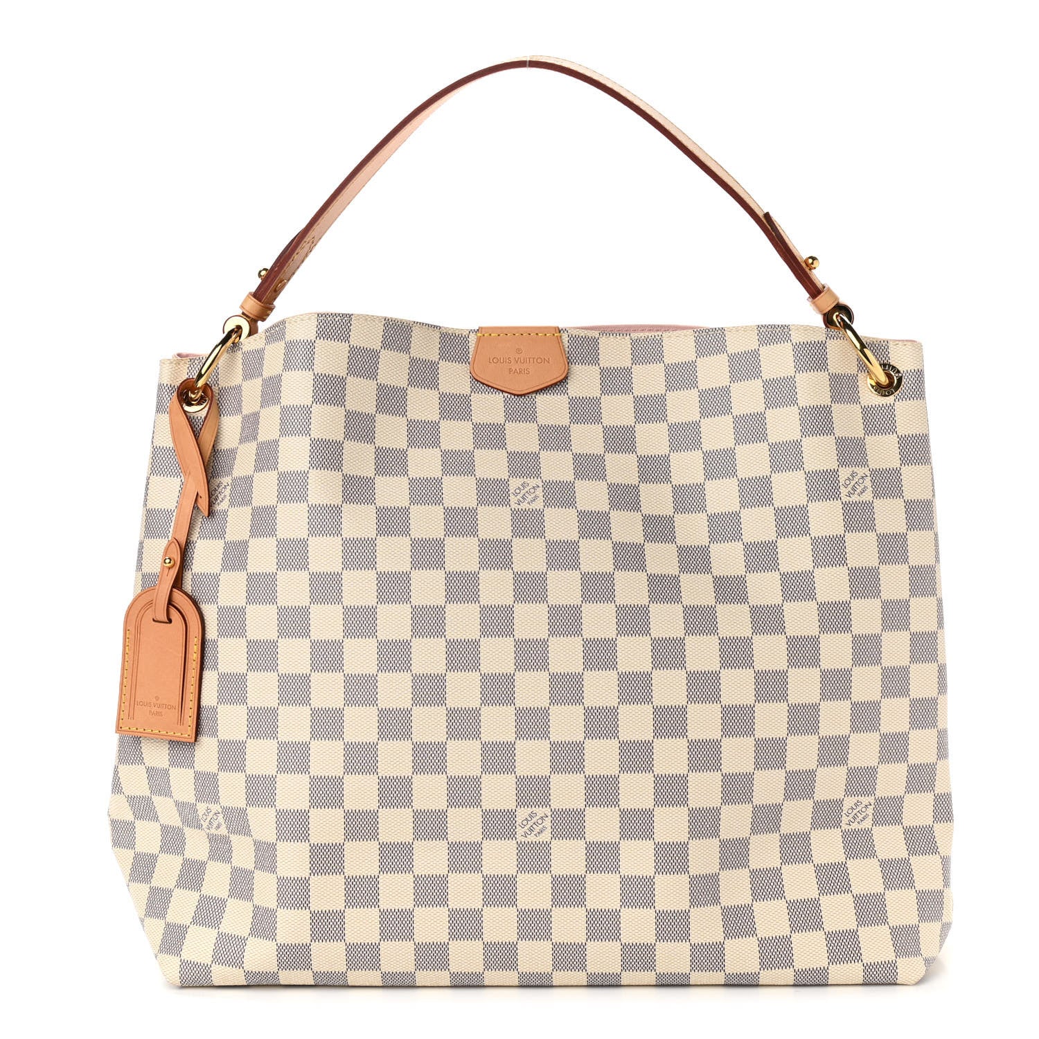 Louis Vuitton Damier Azur Graceful MM Rose Ballerine 1 of 10
