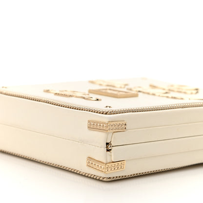 Chanel Lambskin Room Card Minaudiere Evening Bag White Gold 10 of 15