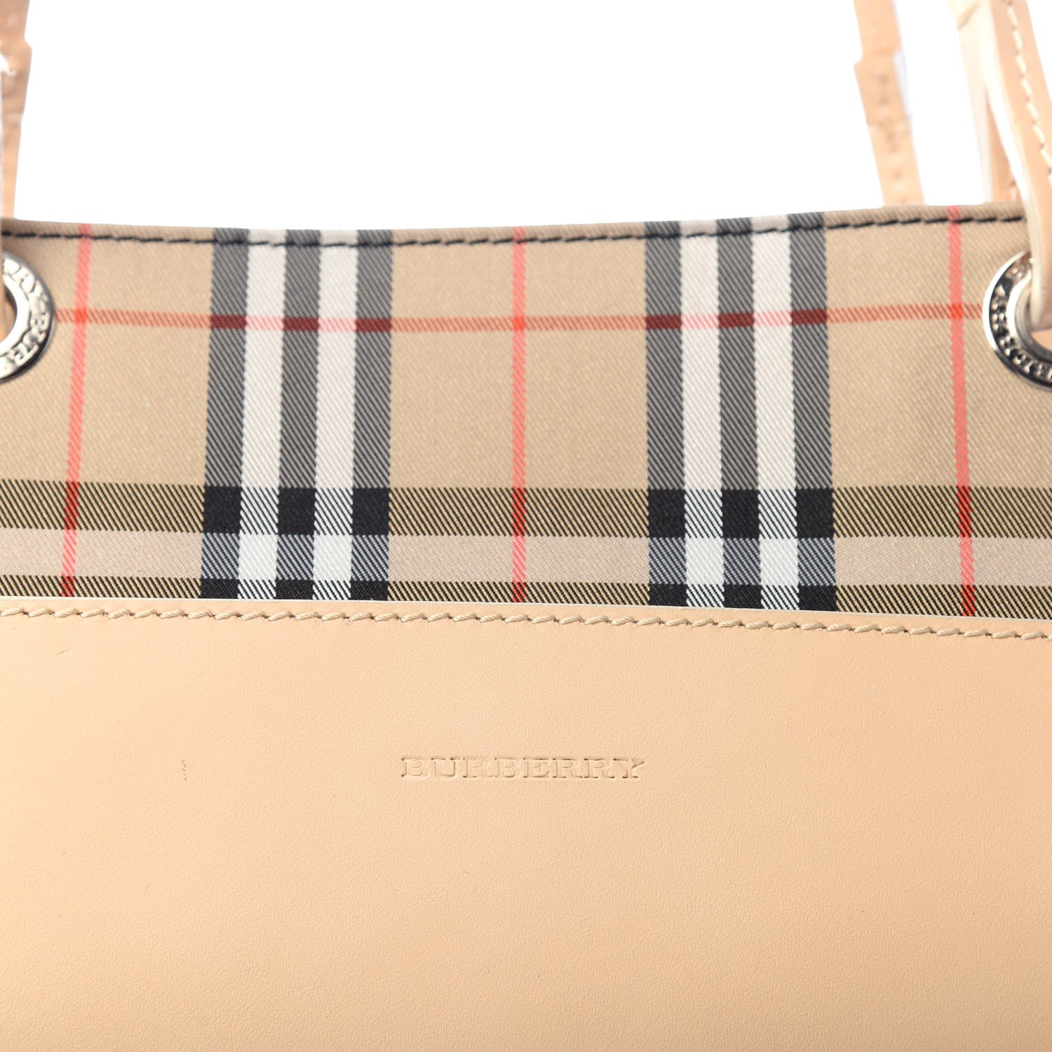 Burberry Canvas House Check Front Pocket Tote Beige 9 of 9