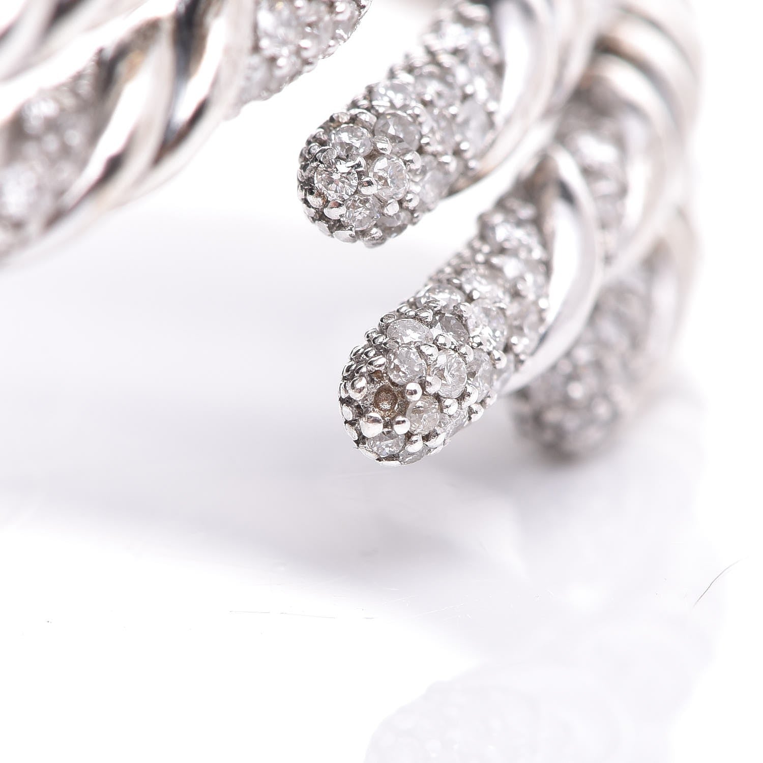 David Yurman Sterling Silver Diamond 3-Row Open Willow Bracelet 6 of 6