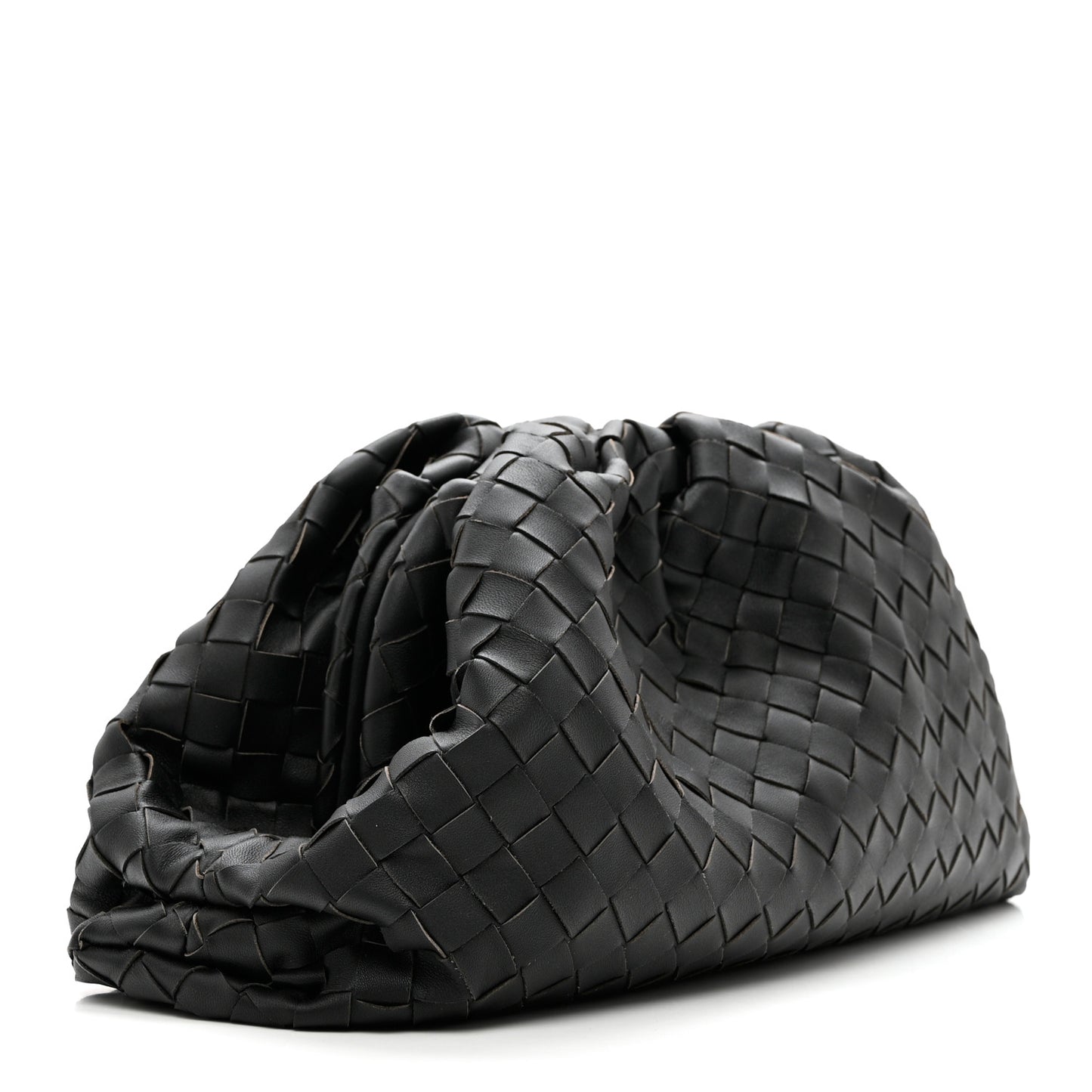 Nappa Maxi Intreccio The Pouch Oversized Clutch Black