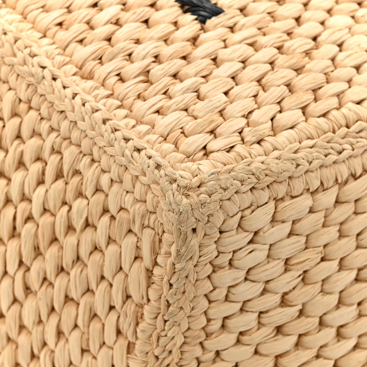 Raffia Small Paula's Ibiza Logo Tote Natural Tan