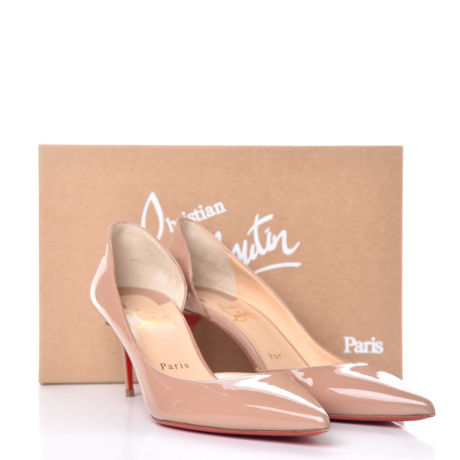 Christian Louboutin Patent Iriza 70 Pumps 38.5 Nude 10 of 22
