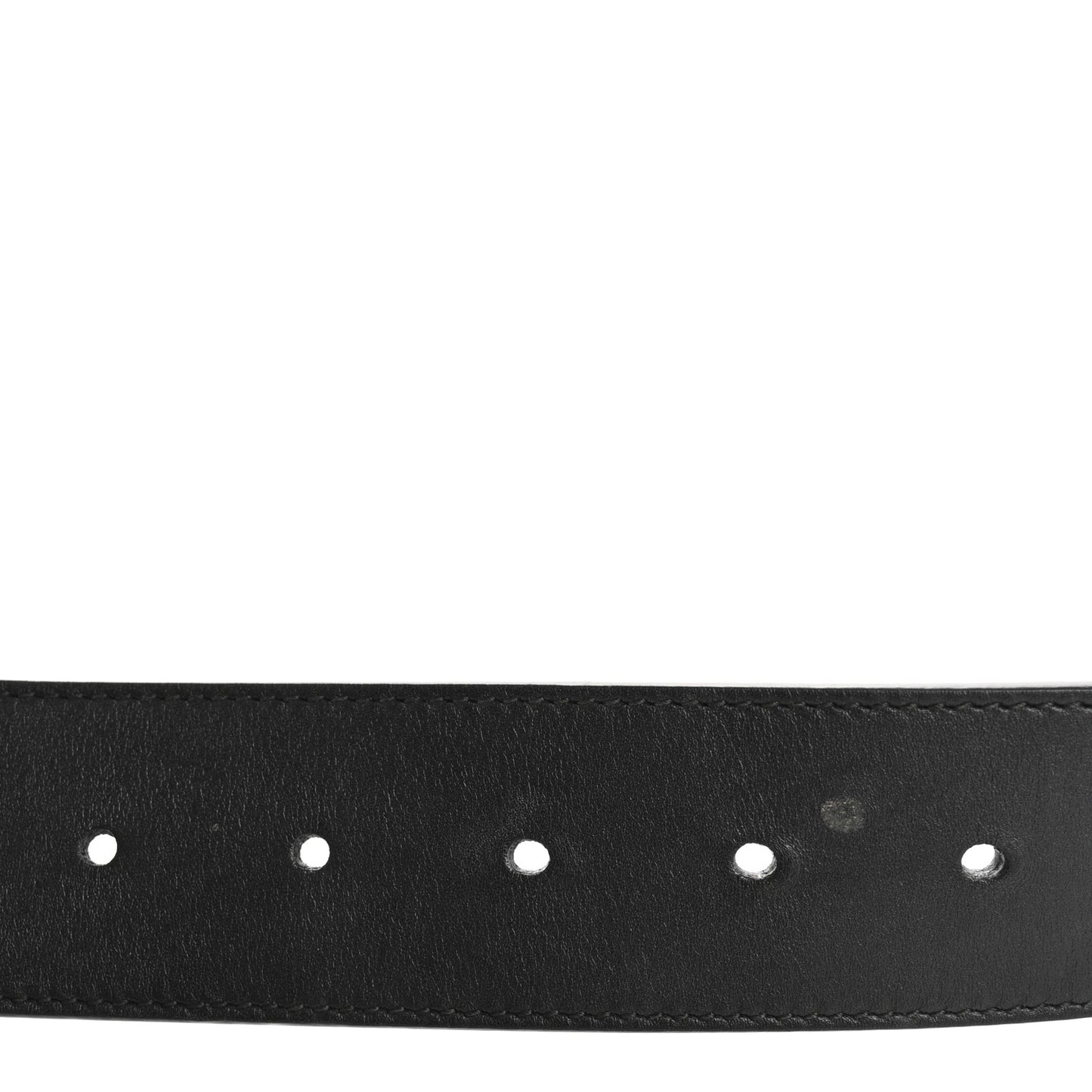 Moon Calfskin Pearl Double G 40mm Belt 75 30 Black Cream