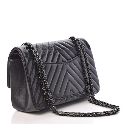 Chanel Aged Calfskin Chevron Quilted 2.55 Reissue 225 Flap So Black 3 of 11