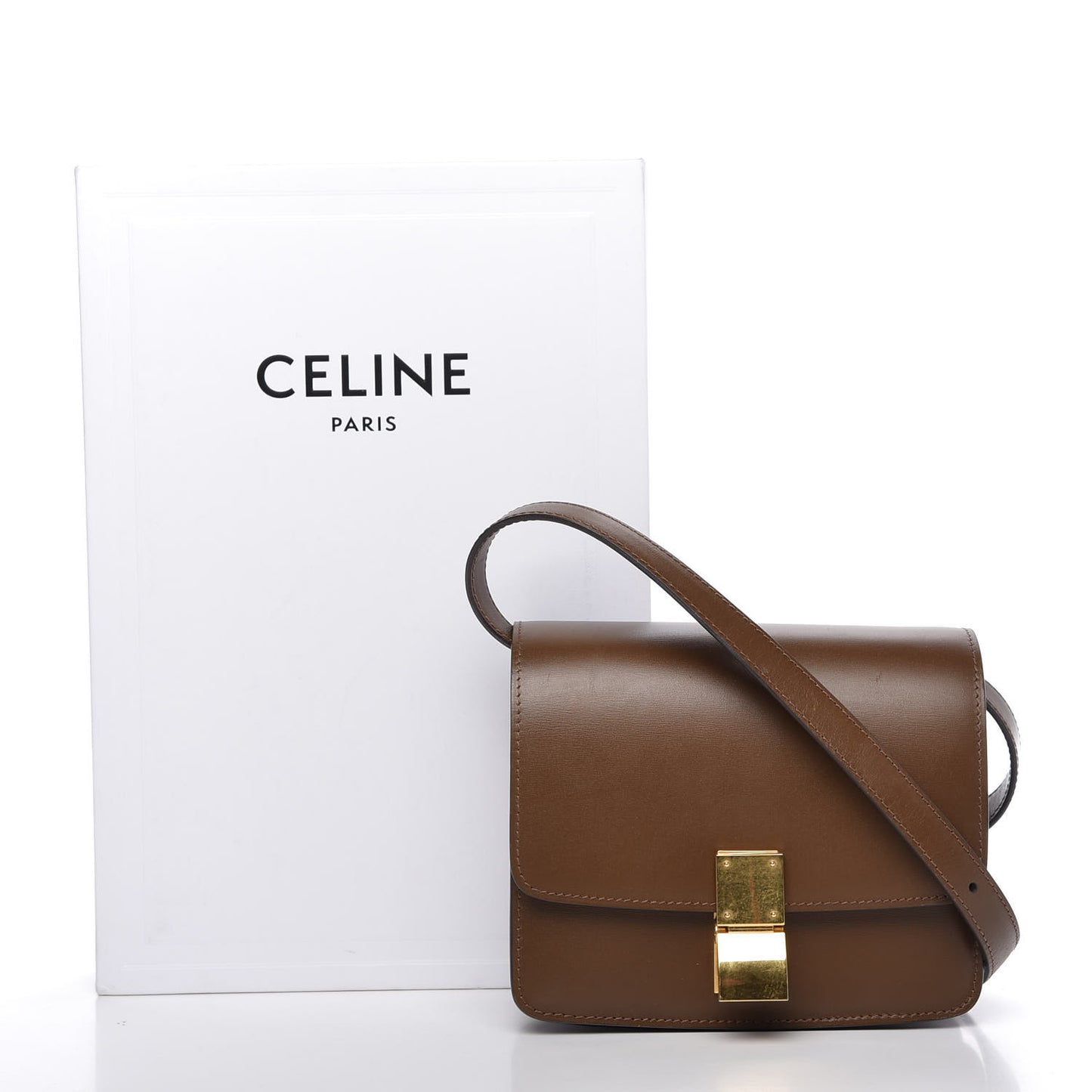 Smooth Calfskin Small Classic Box Bag Camel