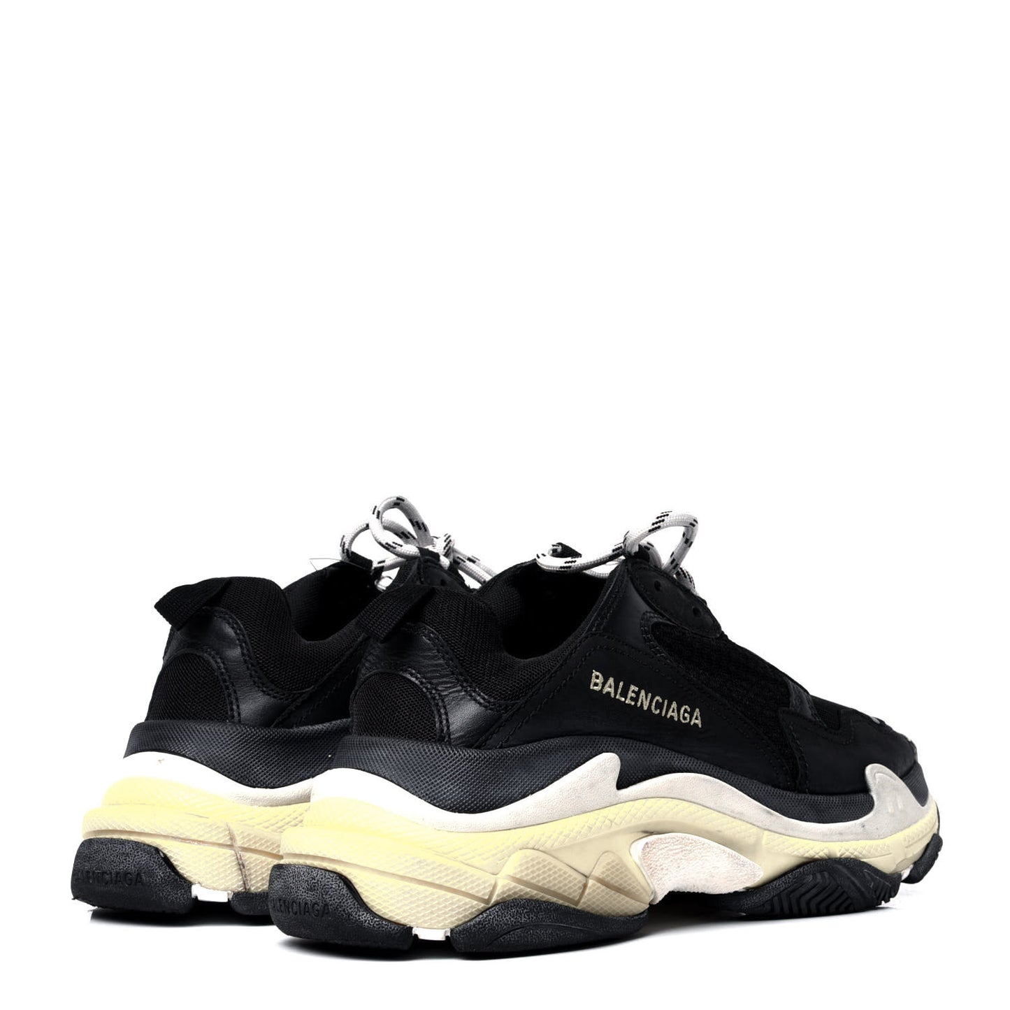 Fabric Mesh Womens Triple S Sneakers 38 Black Yellow