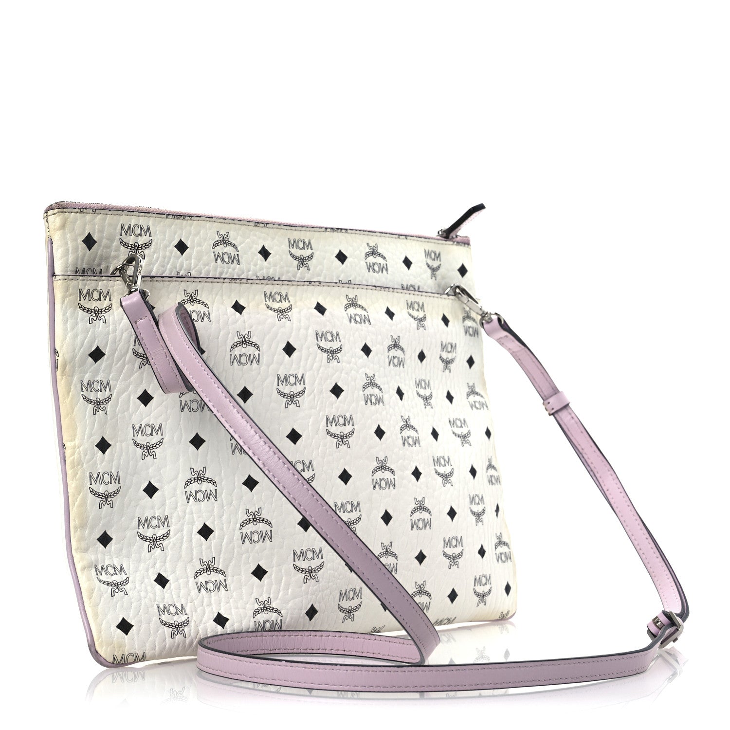 MCM Visetos Medium Punk Rabbit Crossbody Pouch White 3 of 12