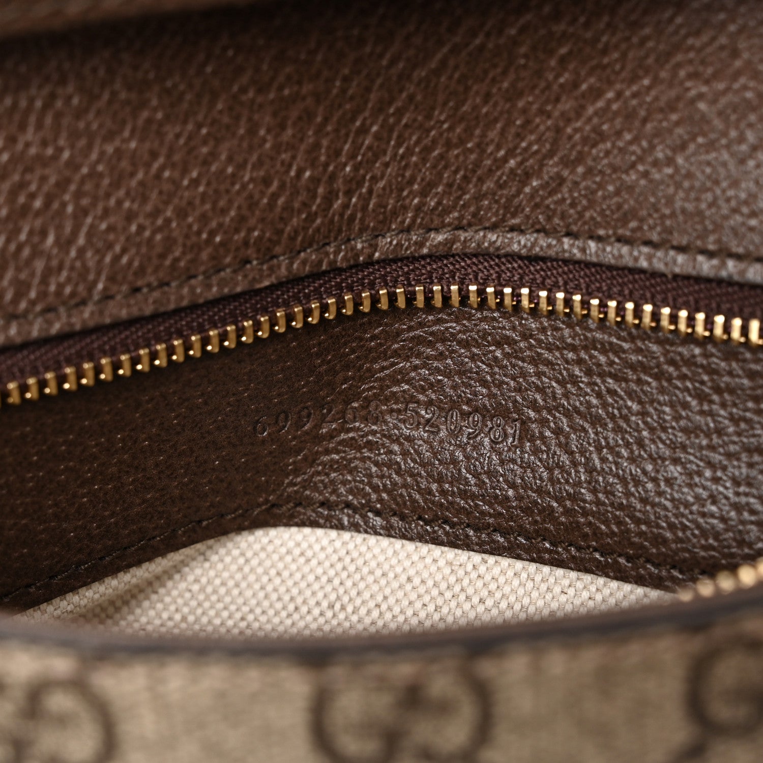 Gucci GG Supreme Monogram Textured Dollar Calfskin Blondie Chain Shoulder Flap Bag Beige Ebony New Acero 7 of 10
