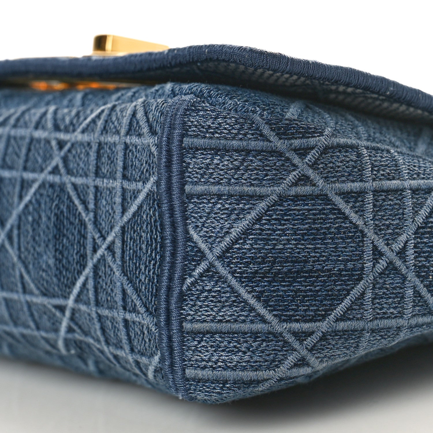Christian Dior CHRISTIAN DIOR Denim Cannage Small Caro Bag Blue 9 of 9
