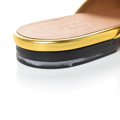 Gucci Metallic Nappa Womens Princetown Slippers 37.5 Gold 8 of 15