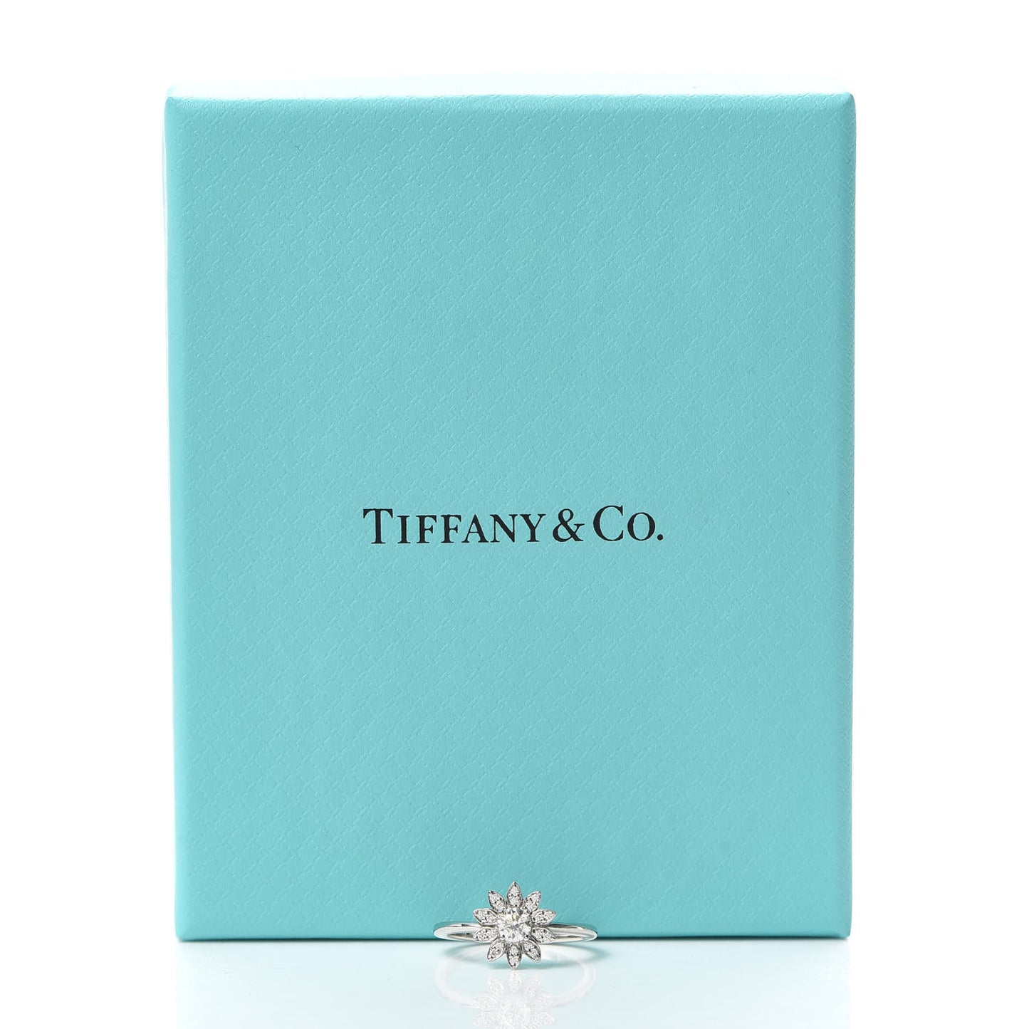 Platinum Diamond Enchant Garden Flower Ring 48 4.5