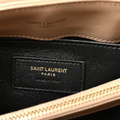 Saint Laurent Calfskin Y Quilted Monogram Small Loulou Chain Satchel Dark Beige 6 of 10
