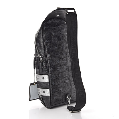 MCM Visetos Spot Medium Sling Bag Black Silver 3 of 9