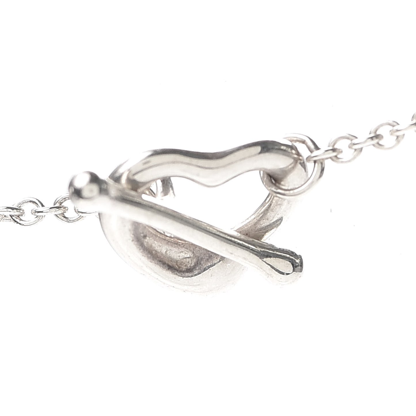 Sterling Silver Pearl Elsa Peretti Open Heart Station Necklace