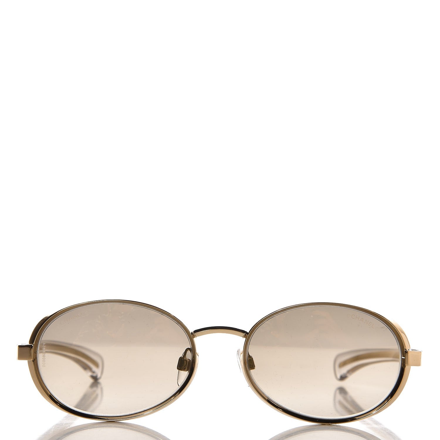 Chanel Signature Oval Sunglasses L7602 Gold 2 of 9