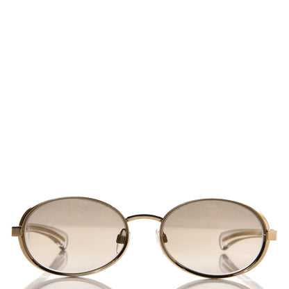 Chanel Signature Oval Sunglasses L7602 Gold 2 of 9
